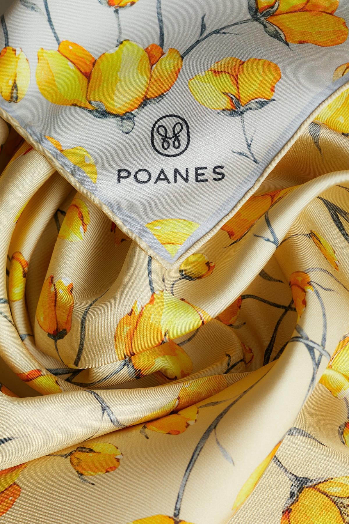 Poanes DESENLİ ÇİFT TARAFLI TWILL İPEK EŞARP görseli 4