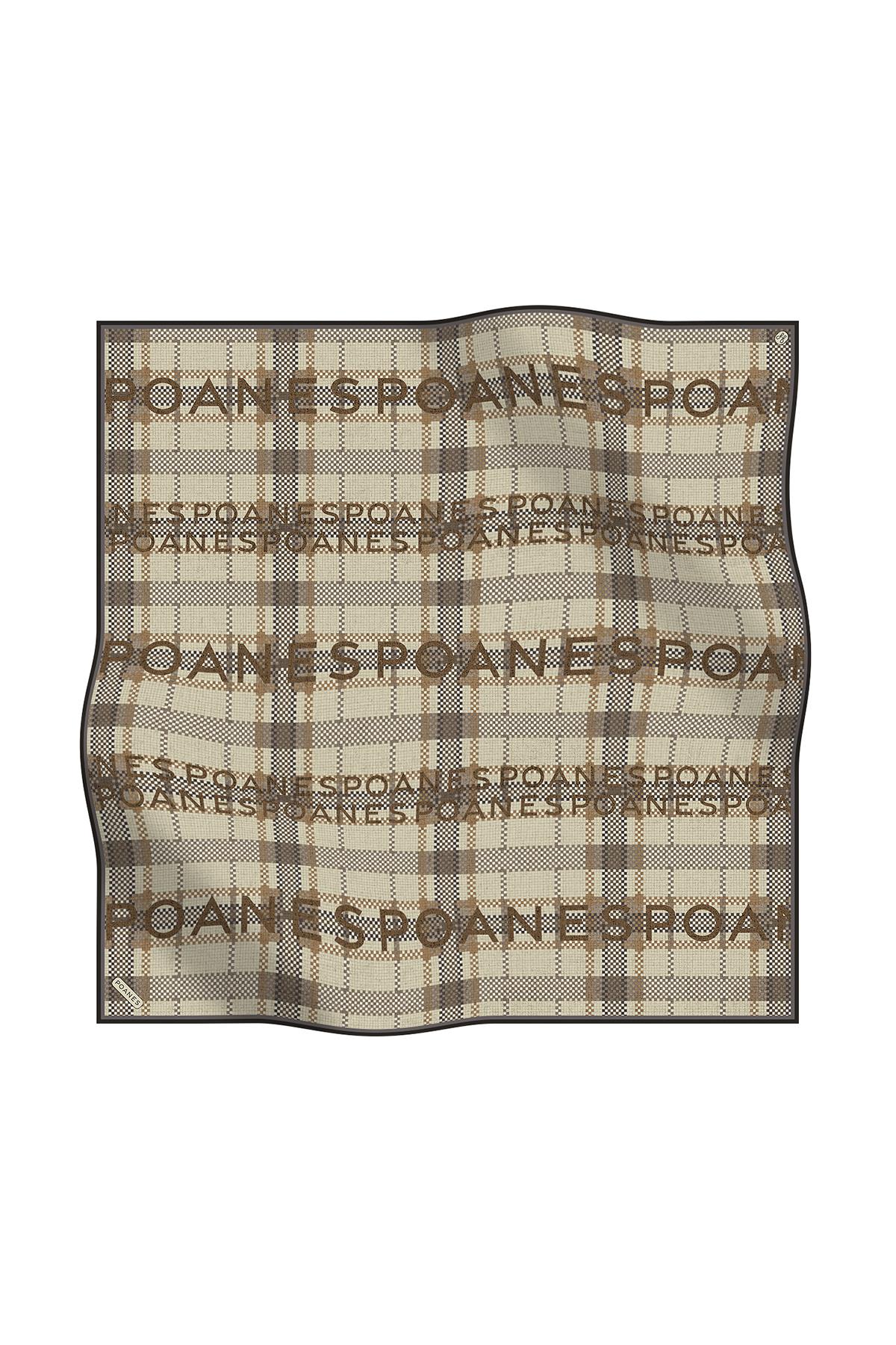 Poanes EKOSE DESENLİ TWILL İPEK EŞARP