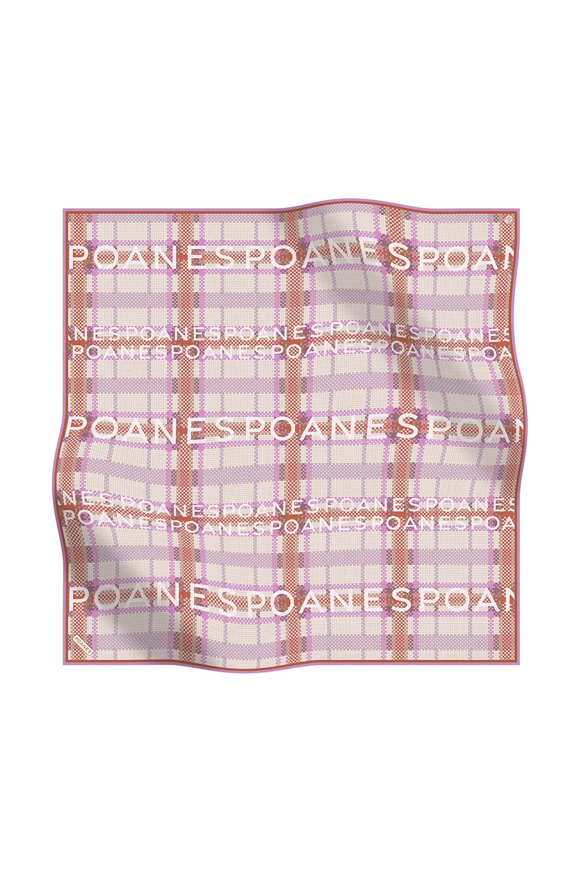 Poanes EKOSE DESENLİ TWILL İPEK EŞARP görseli 2