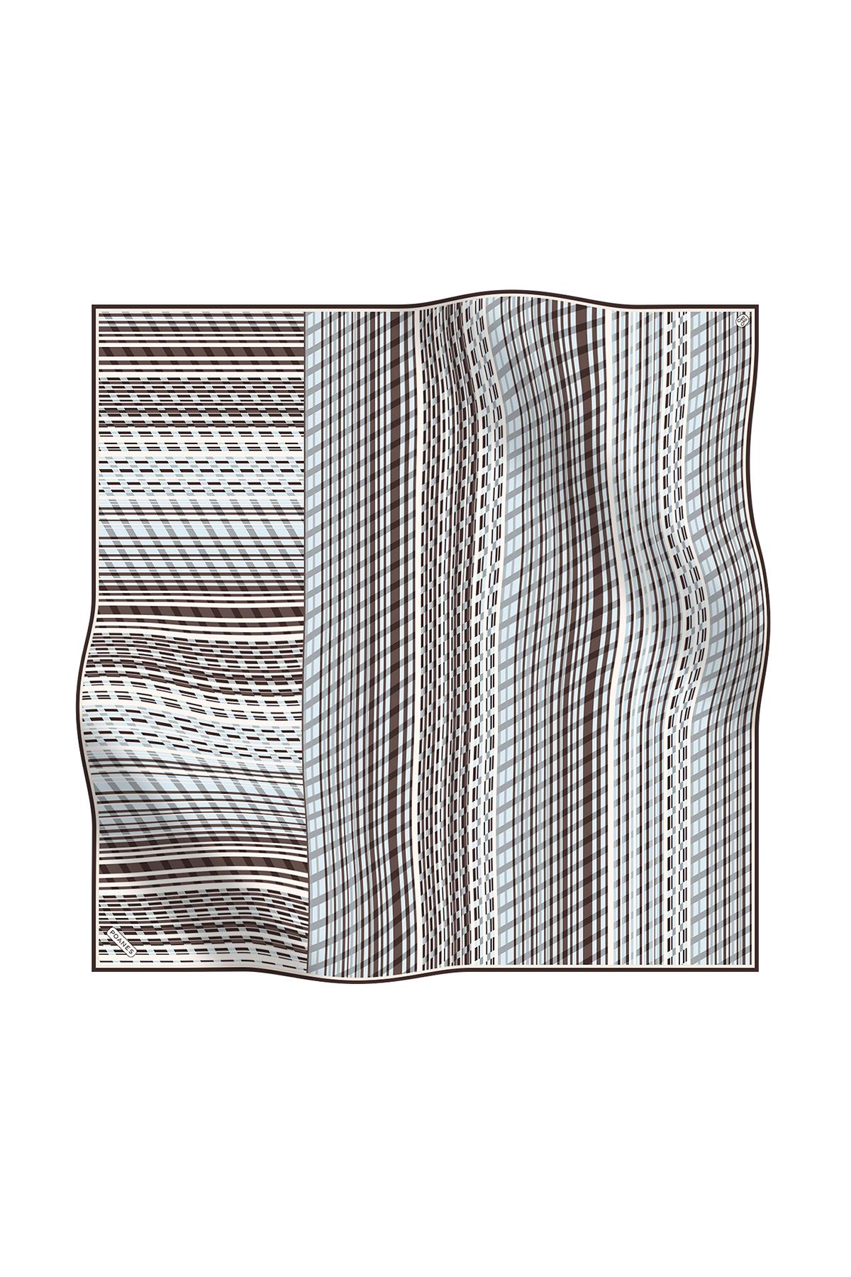 Poanes EKOSE DESENLİ TWILL İPEK EŞARP