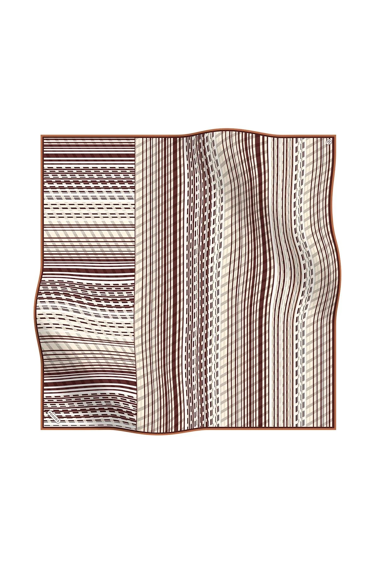 Poanes EKOSE DESENLİ TWILL İPEK EŞARP görseli 1