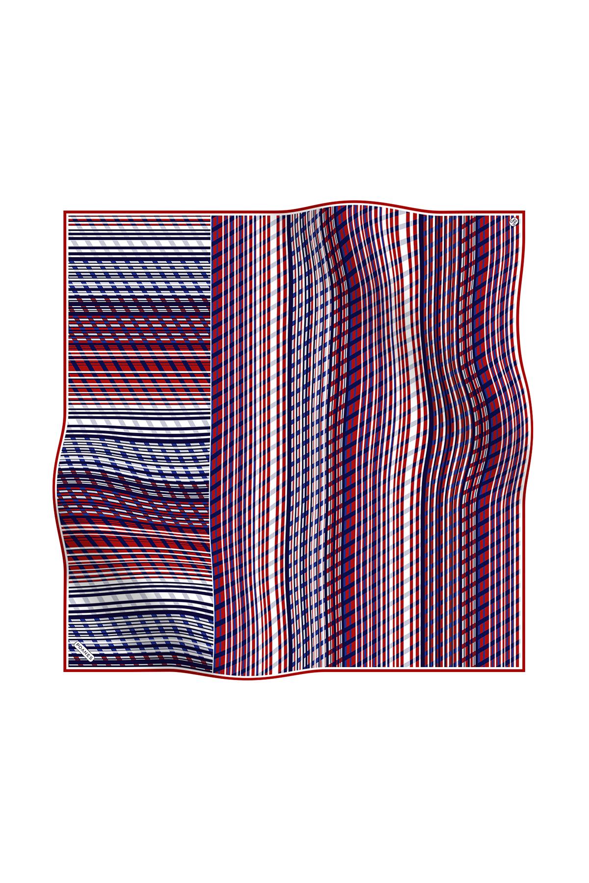 Poanes EKOSE DESENLİ TWILL İPEK EŞARP