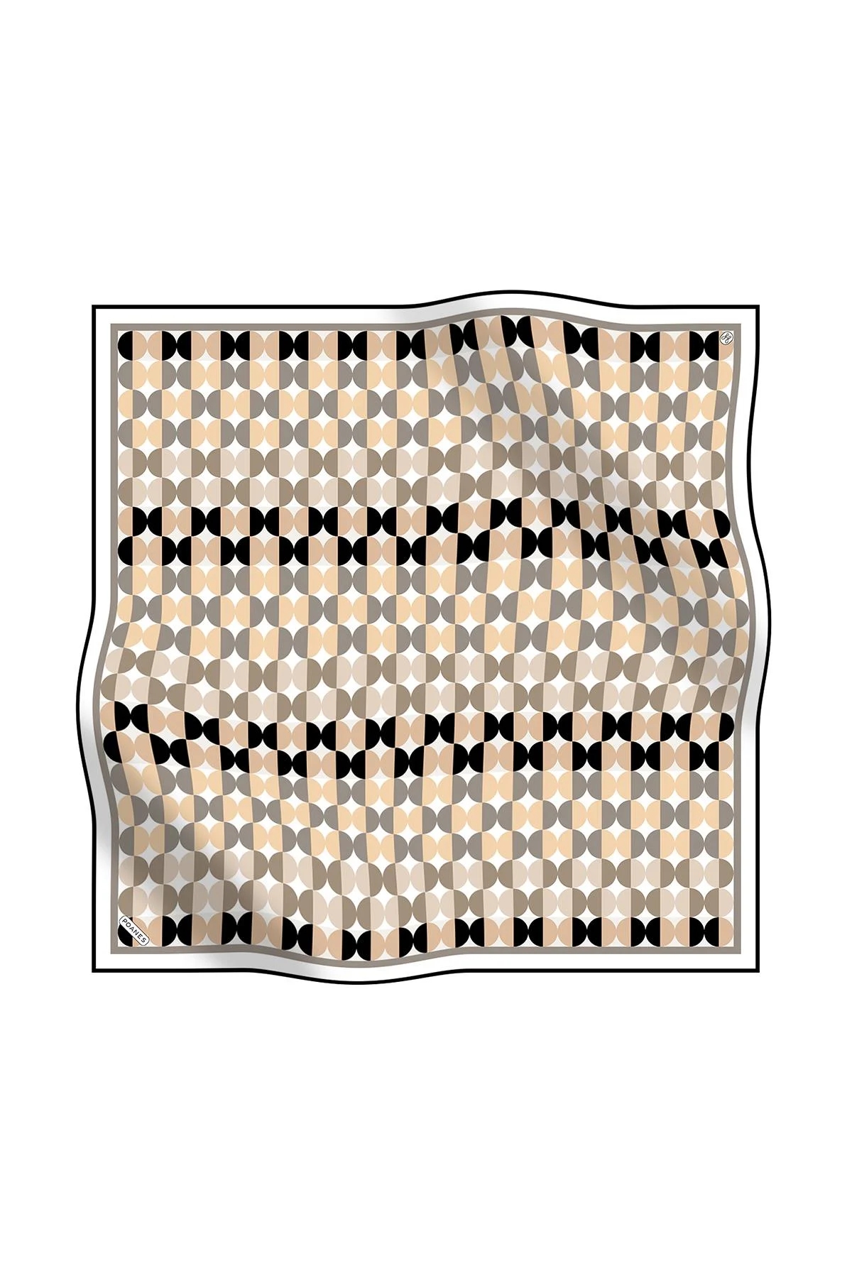 Poanes PUANTİYE DESENLİ TWILL İPEK EŞARP