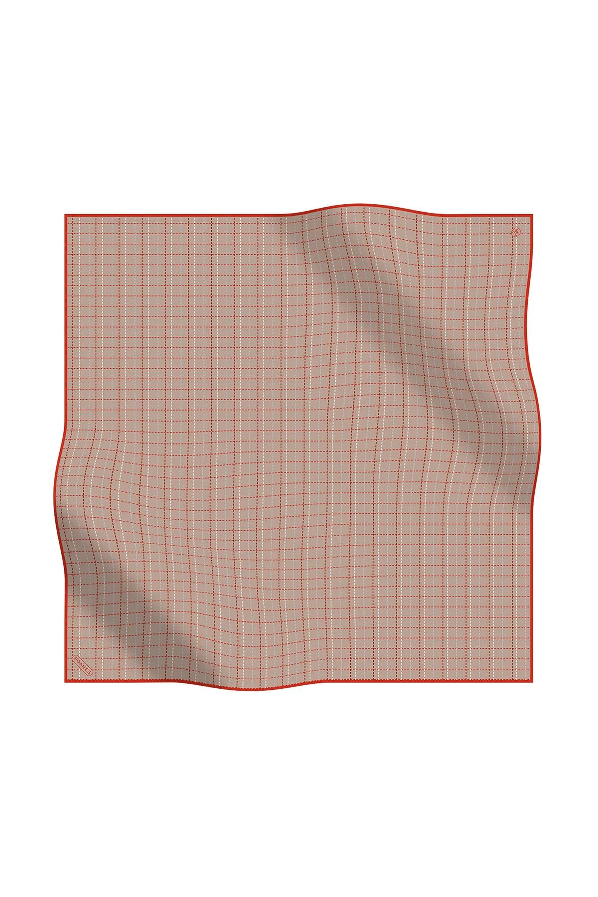 Poanes ÇİZGİ DESENLİ TWILL İPEK EŞARP