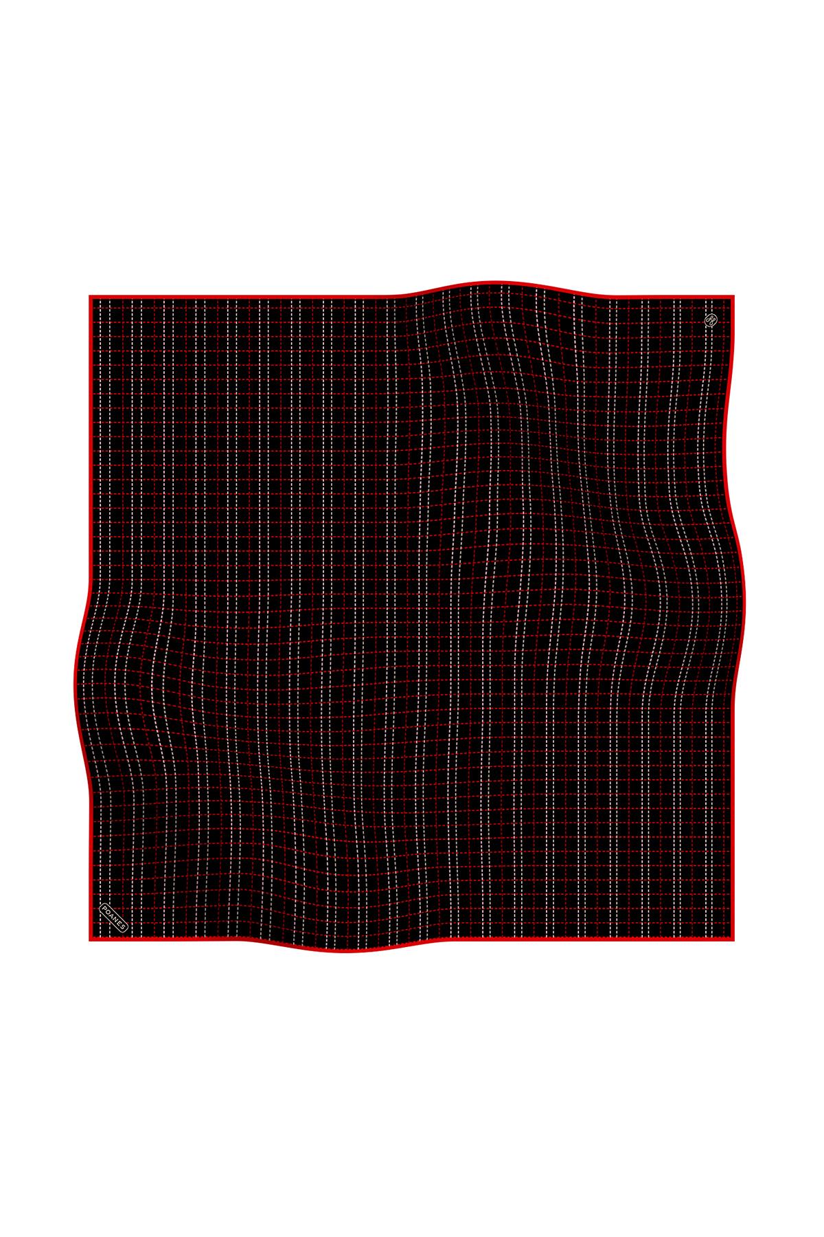 Poanes ÇİZGİ DESENLİ TWILL İPEK EŞARP görseli 1
