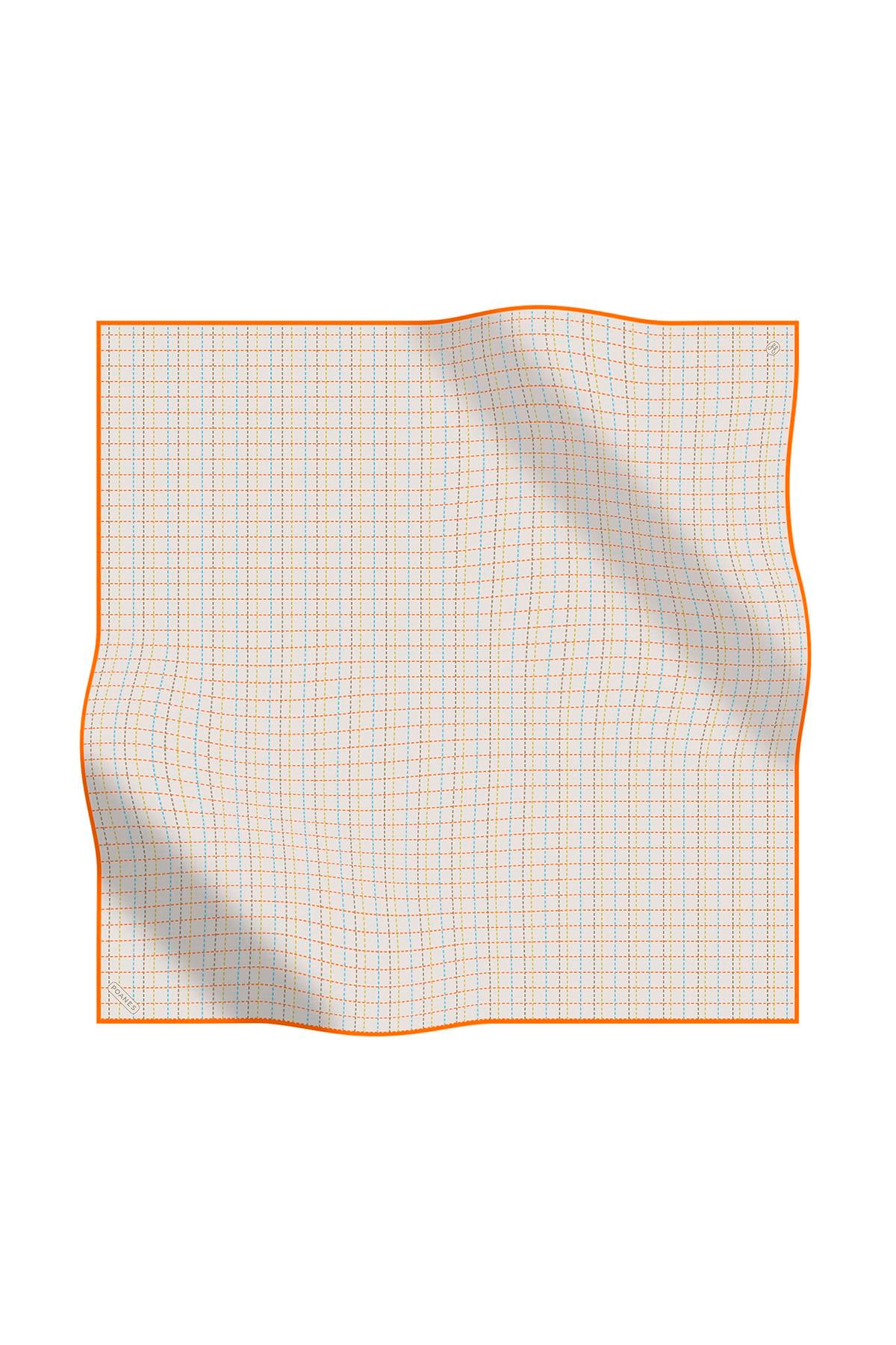 Poanes ÇİZGİ DESENLİ TWILL İPEK EŞARP