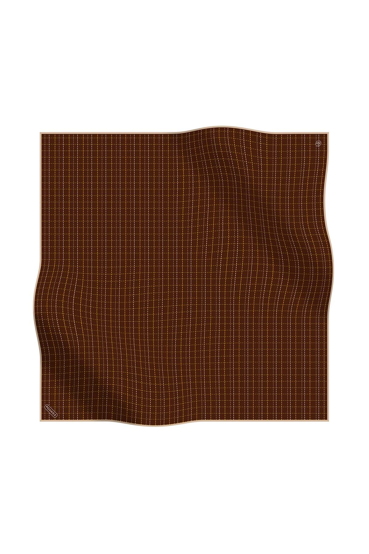 Poanes ÇİZGİ DESENLİ TWILL İPEK EŞARP