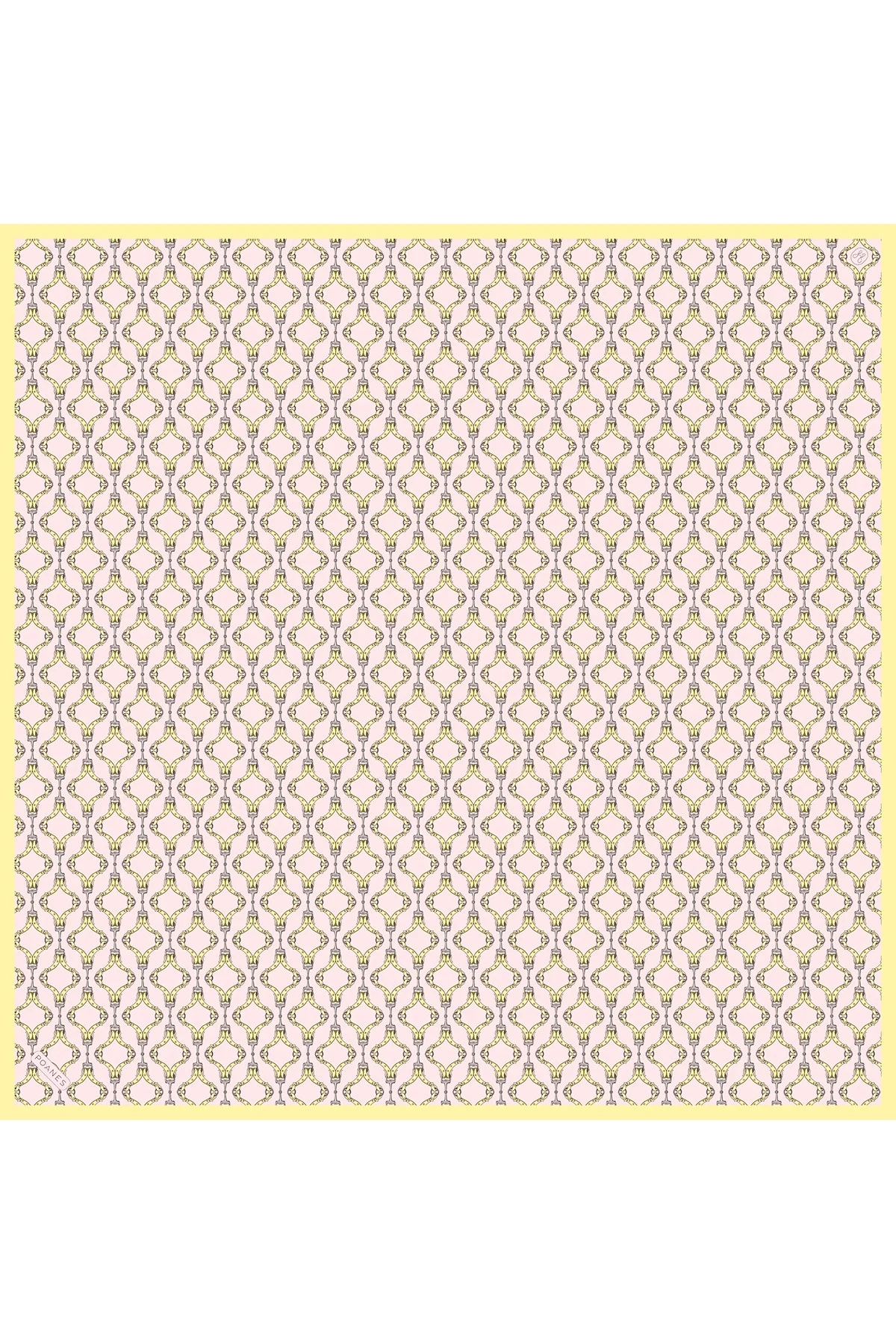 Kement Zincir Desenli Twill İpek Eşarp