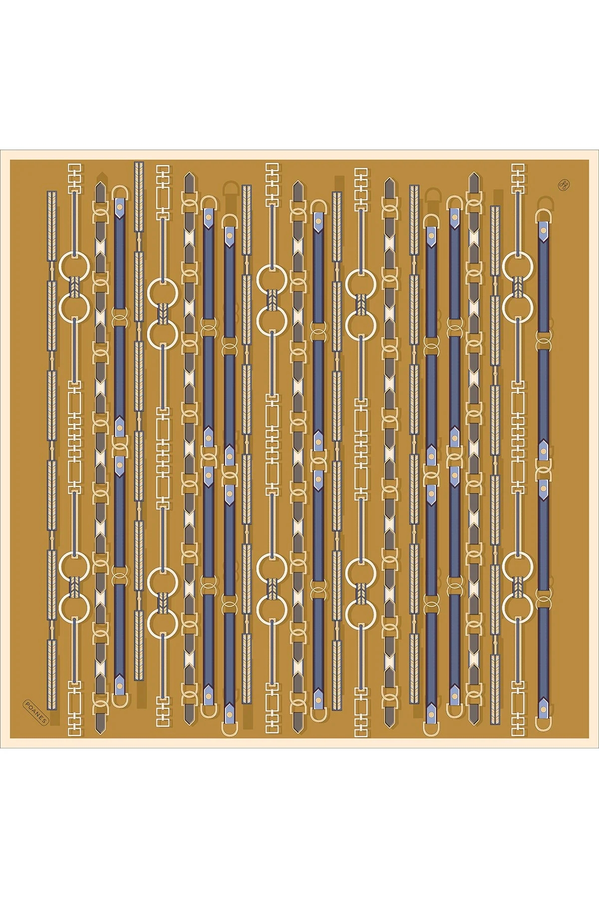 Dikey Ritim Desenli Twill İpek Eşarp