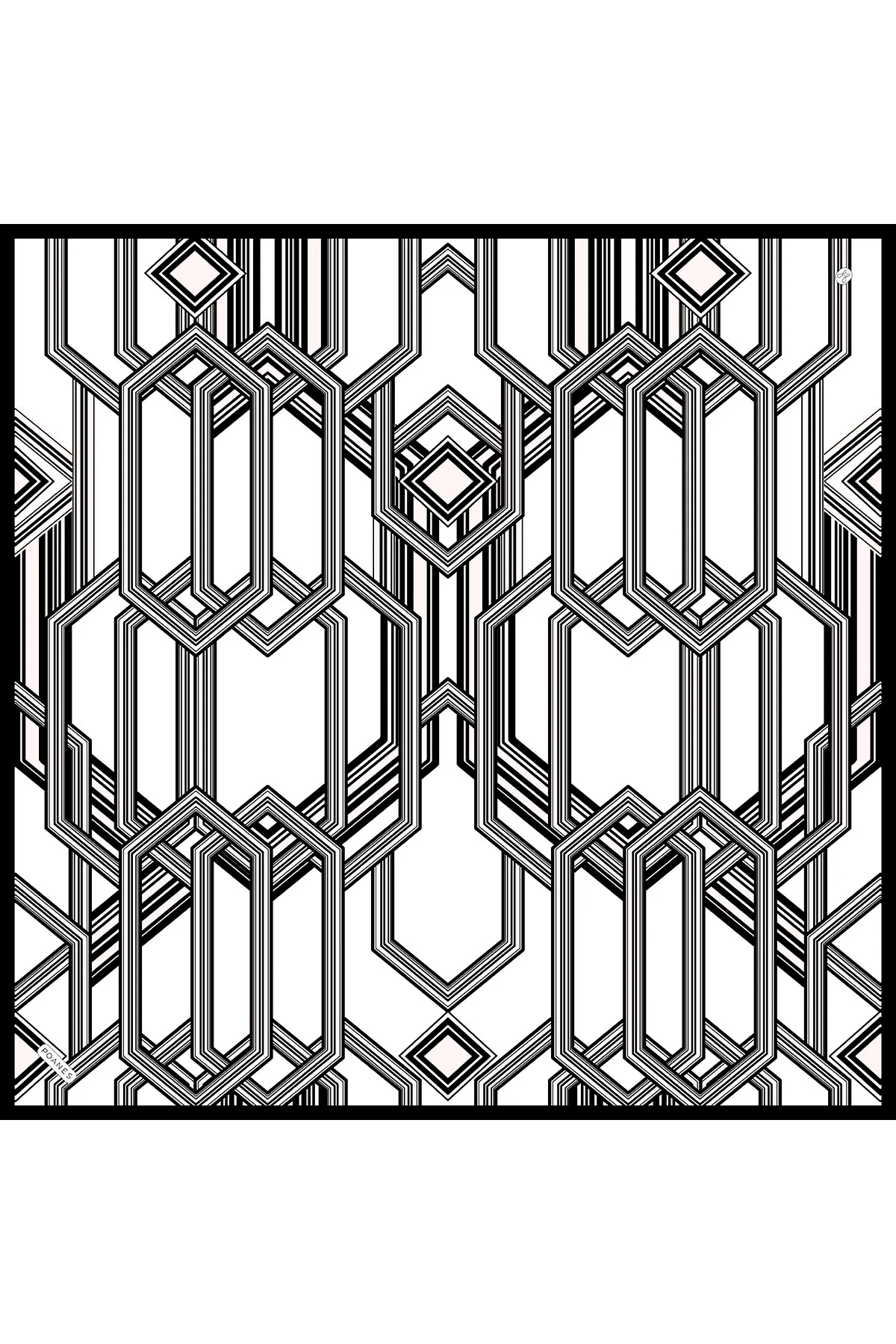 Modern Çizgi Desenli Twill İpek Eşarp