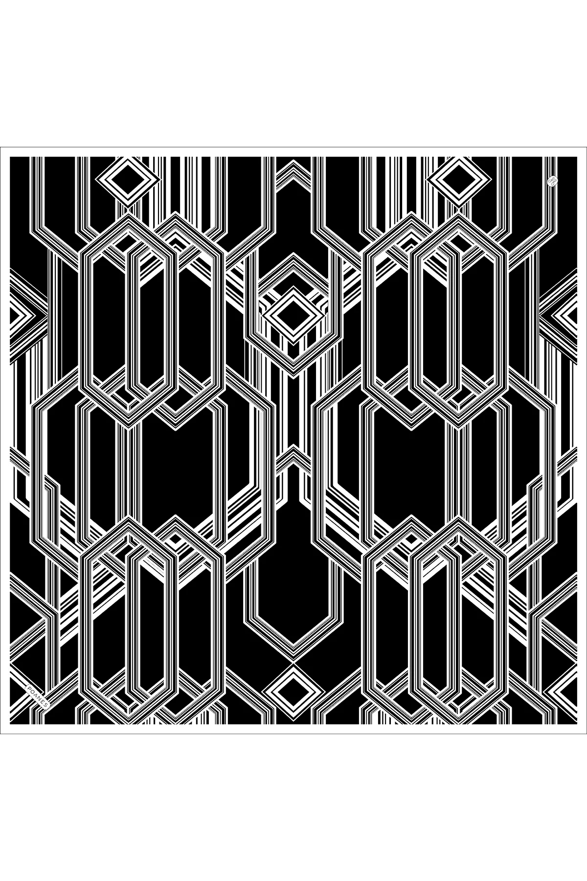 Modern Çizgi Desenli Twill İpek Eşarp