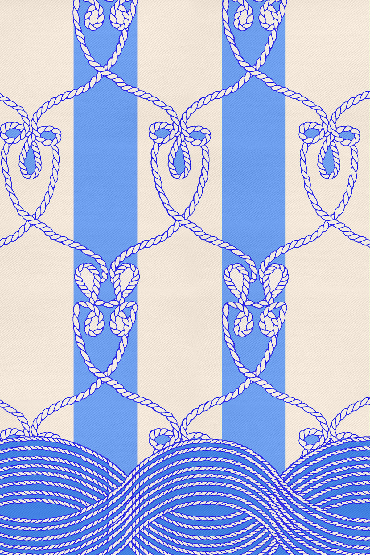 Marin Desenli Twill İpek Eşarp görseli 2
