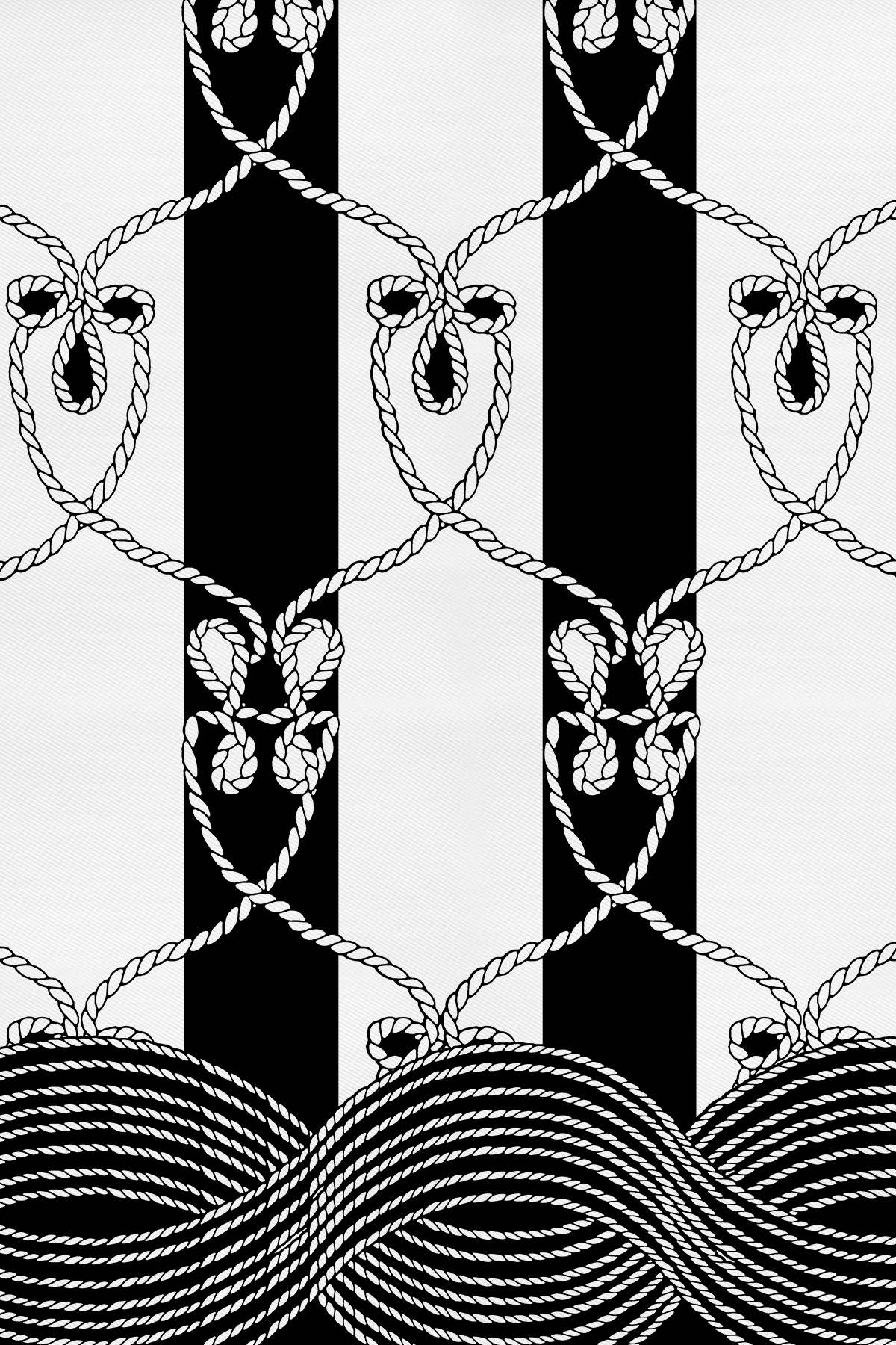 Marin Desenli Twill İpek Eşarp görseli 2