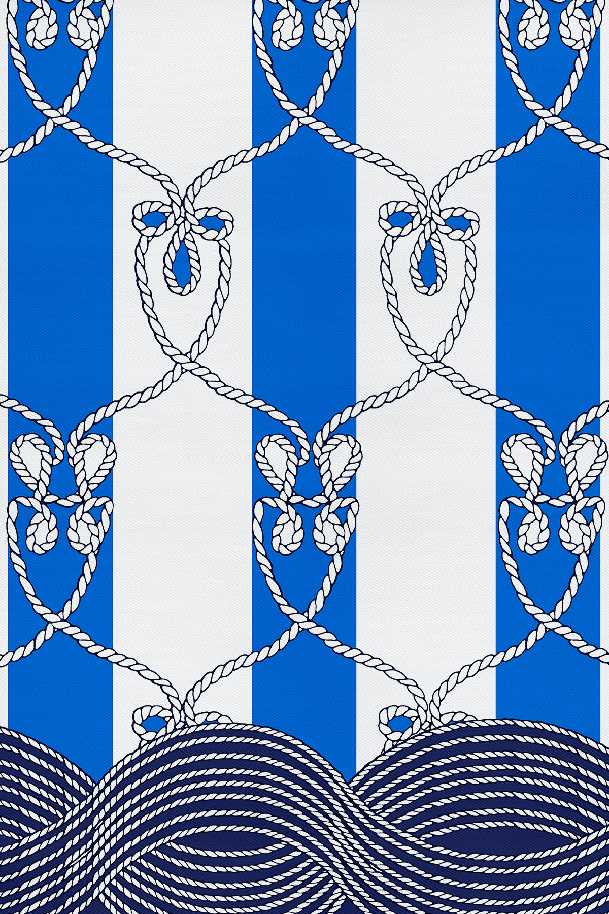 Marin Desenli Twill İpek Eşarp görseli 2