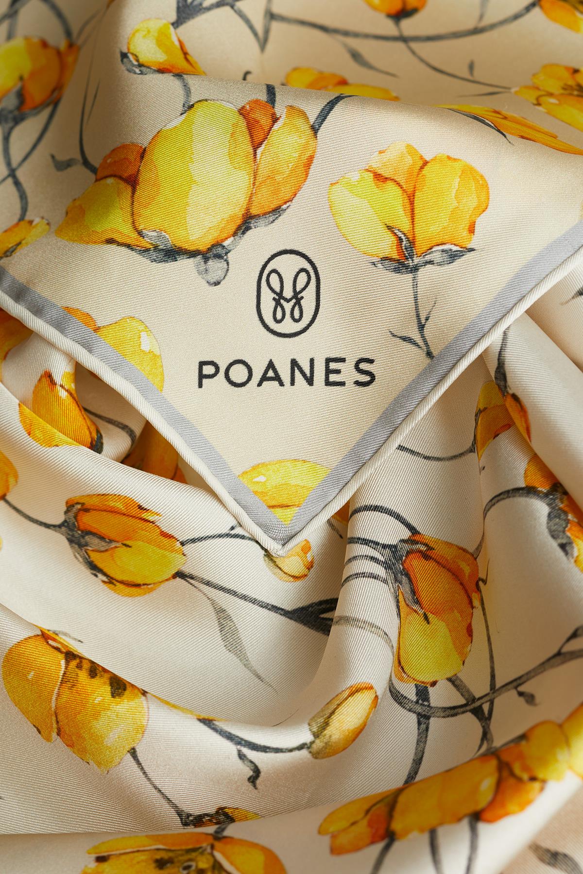 Poanes DESENLİ ÇİFT TARAFLI TWILL İPEK EŞARP görseli 5