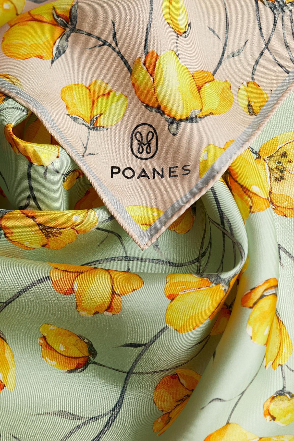 Poanes DESENLİ ÇİFT TARAFLI TWILL İPEK EŞARP görseli 3