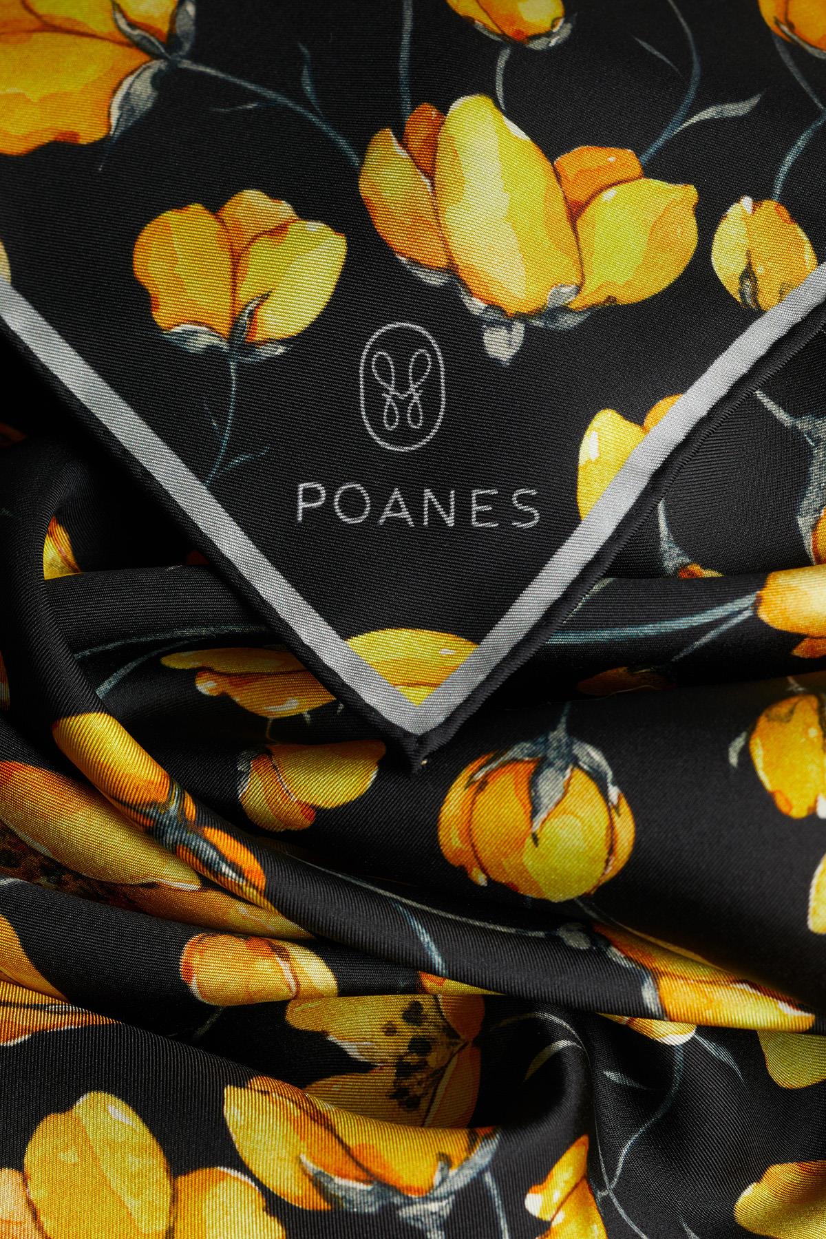 Poanes DESENLİ ÇİFT TARAFLI TWILL İPEK EŞARP görseli 3