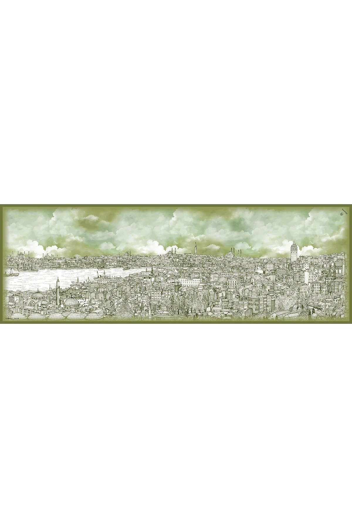 İstanbul Desenli Krep İpek Şal görseli 3