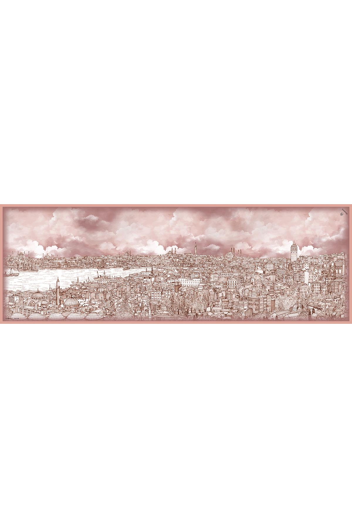 İstanbul Desenli Krep İpek Şal görseli 4