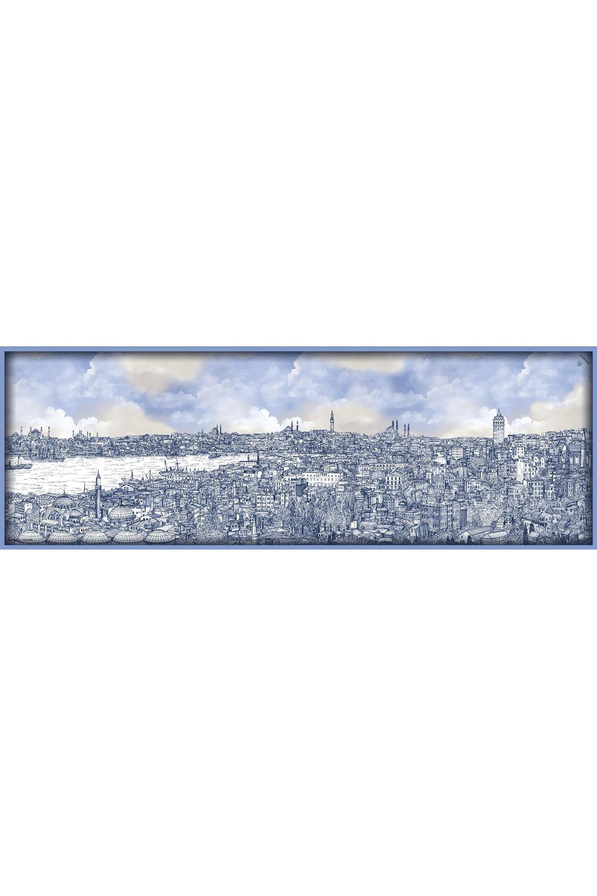 İstanbul Desenli Krep İpek Şal