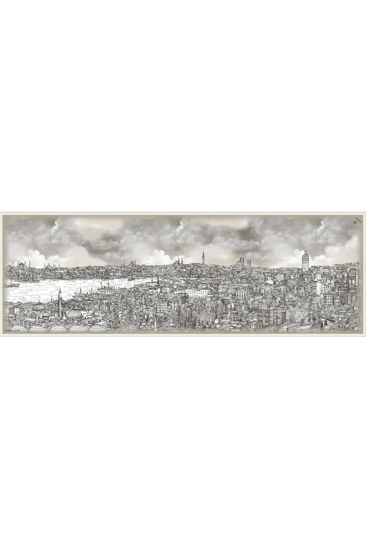 İstanbul Desenli Krep İpek Şal görseli 2