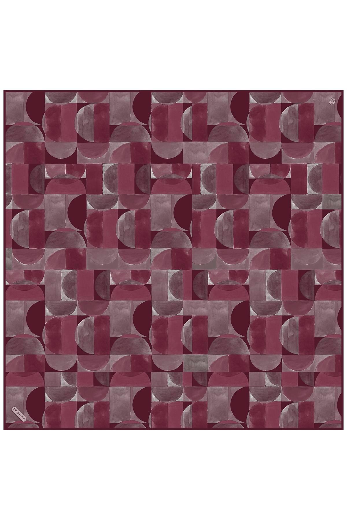 Poanes Denge Desenli Twill İpek Eşarp
