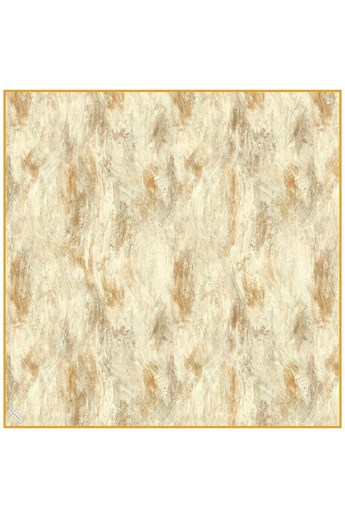 Poanes Soyut Fırça Desenli Twill İpek Eşarp görseli 1
