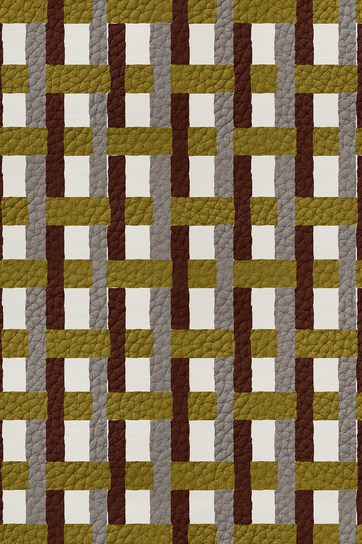 Poanes Deri Örgü Desenli Twill İpek Eşarp görseli 2