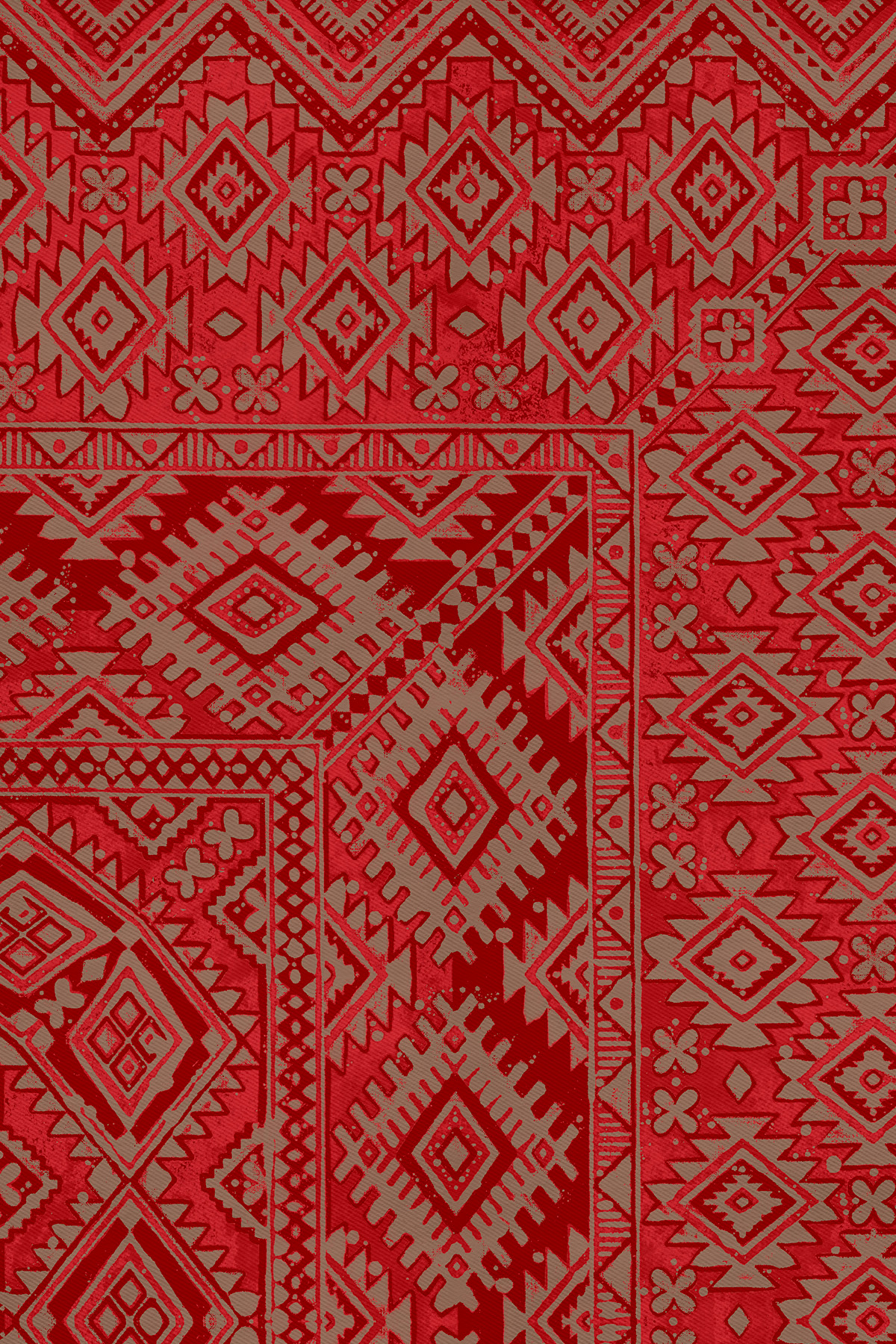 Poanes Etnik Desenli Twill İpek Eşarp görseli 2