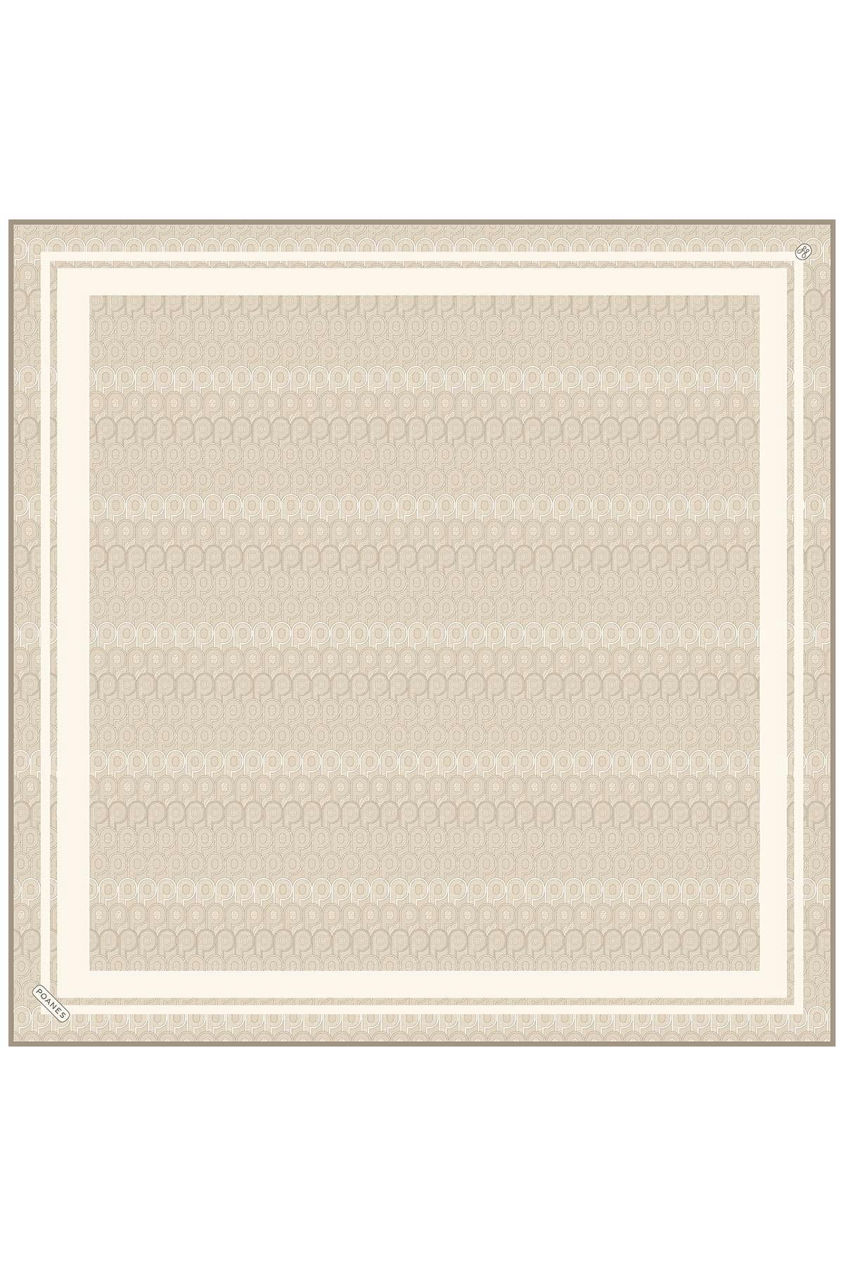Poanes Monogram Desenli Twill İpek Eşarp görseli 1