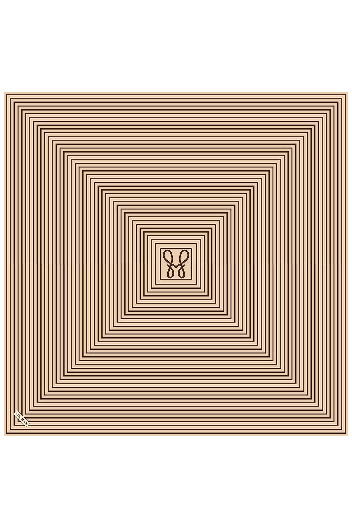 Poanes Linea Desenli Twill İpek Eşarp