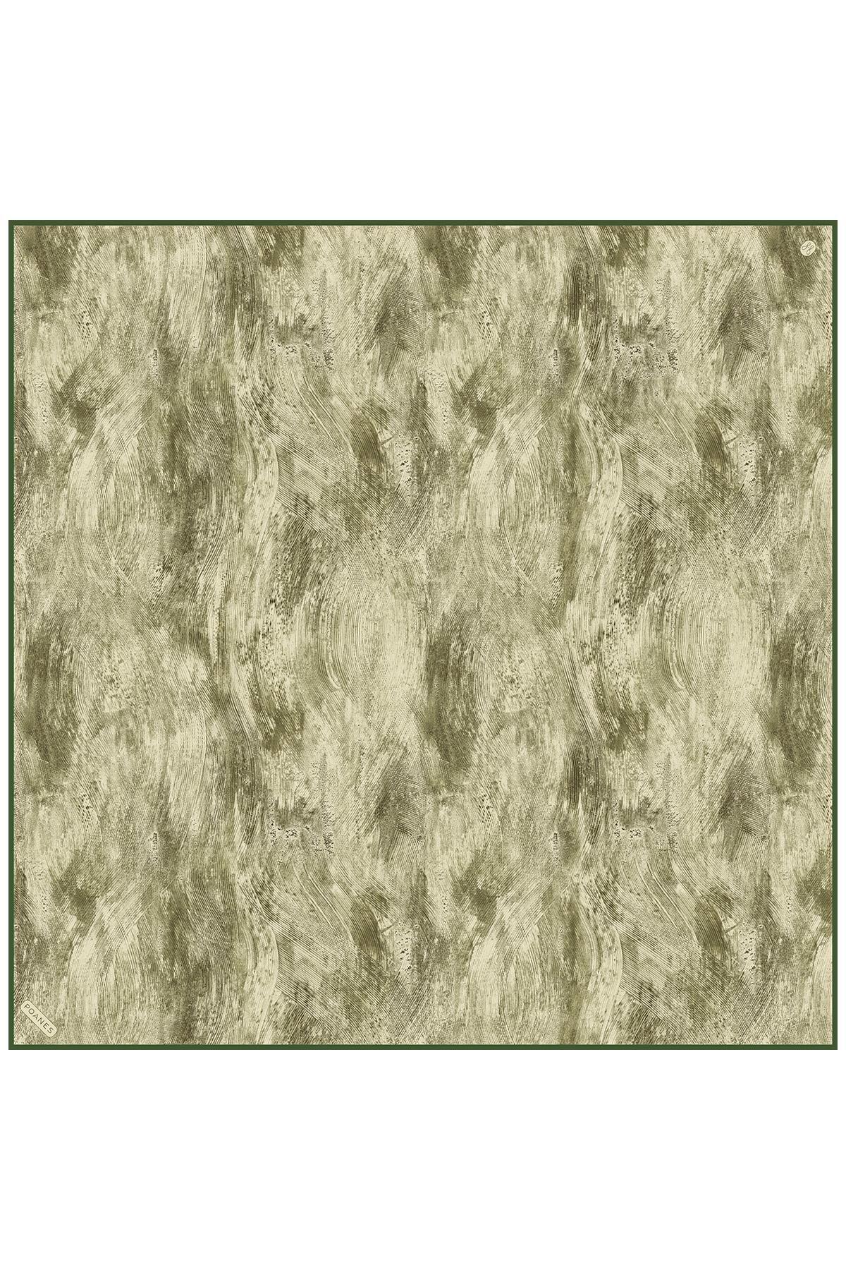 Poanes Soyut Fırça Desenli Twill İpek Eşarp görseli 1