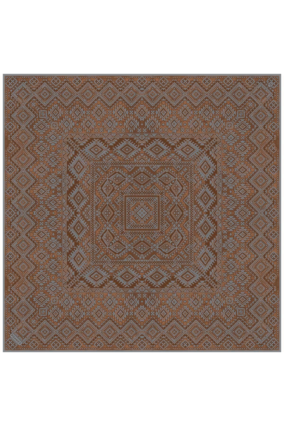 Poanes Etnik Desenli Twill İpek Eşarp görseli 1