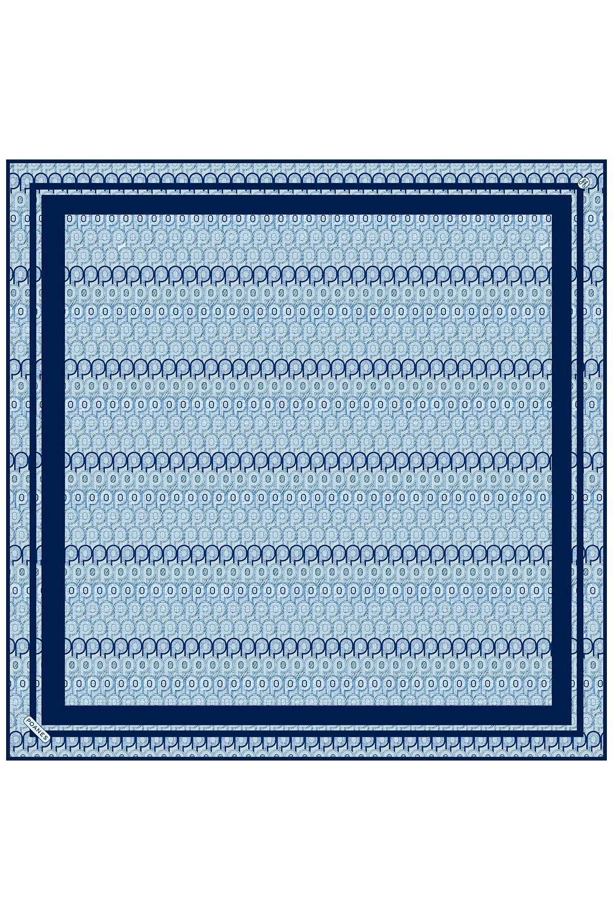 Poanes Monogram Desenli Twill İpek Eşarp görseli 1