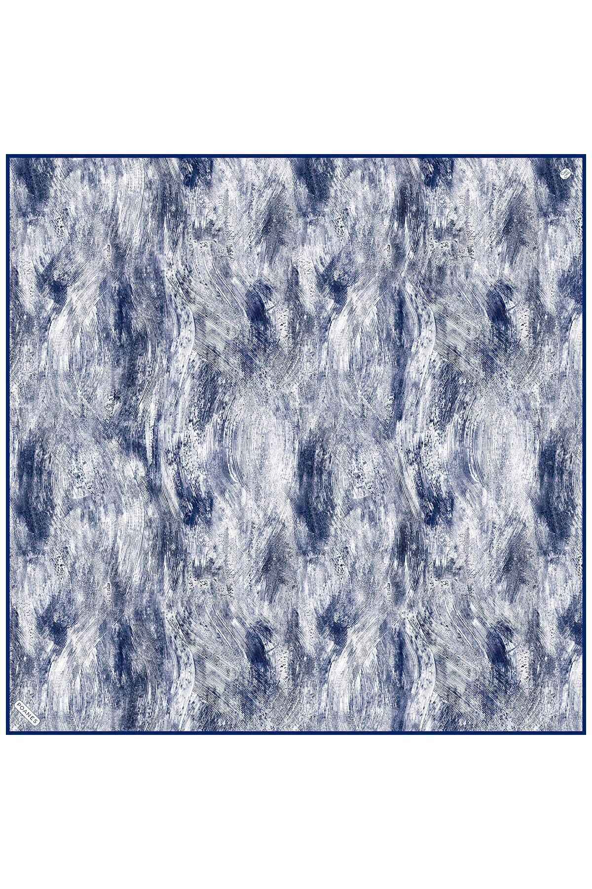 Poanes Soyut Fırça Desenli Twill İpek Eşarp görseli 1