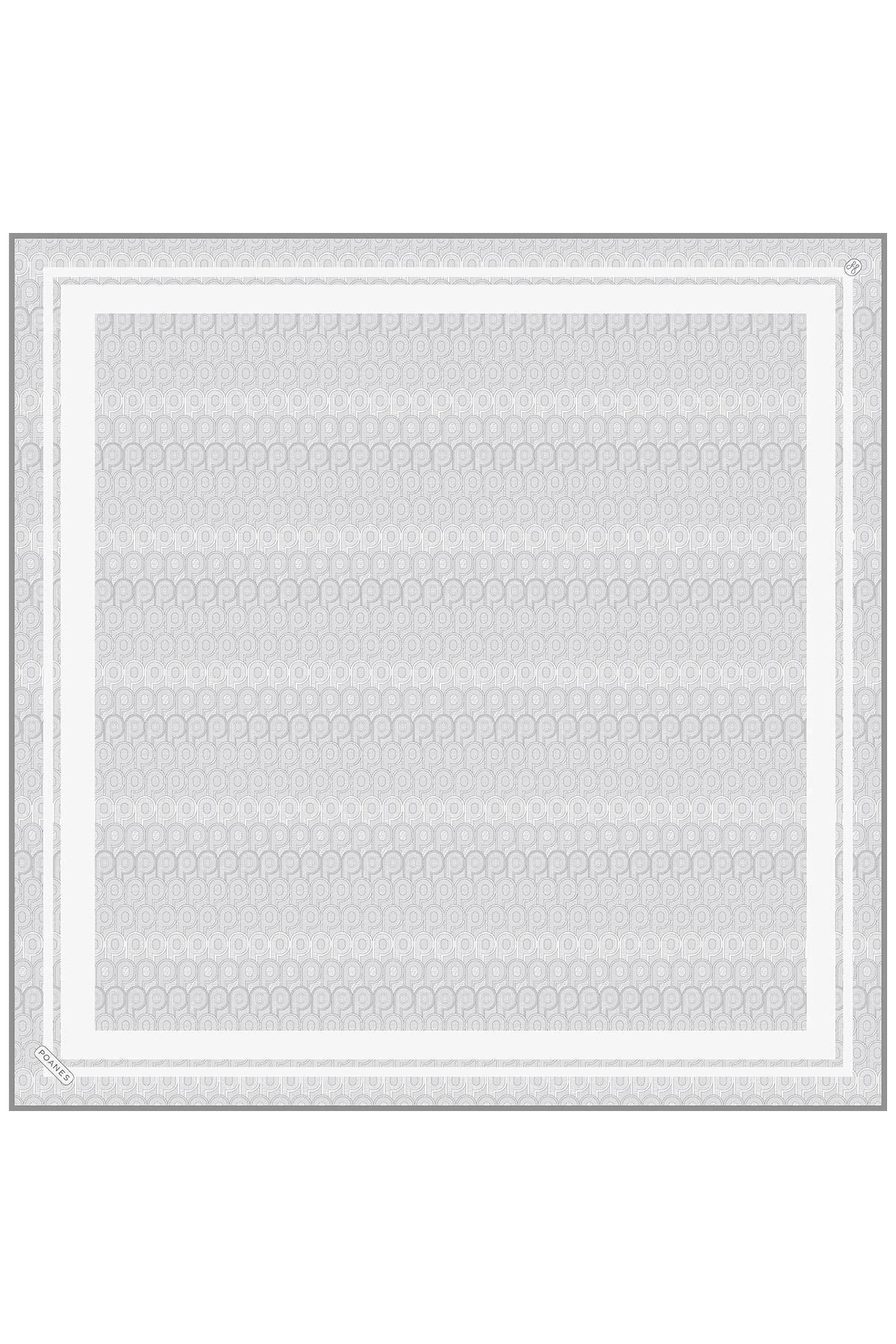 Poanes Monogram Desenli Twill İpek Eşarp görseli 1
