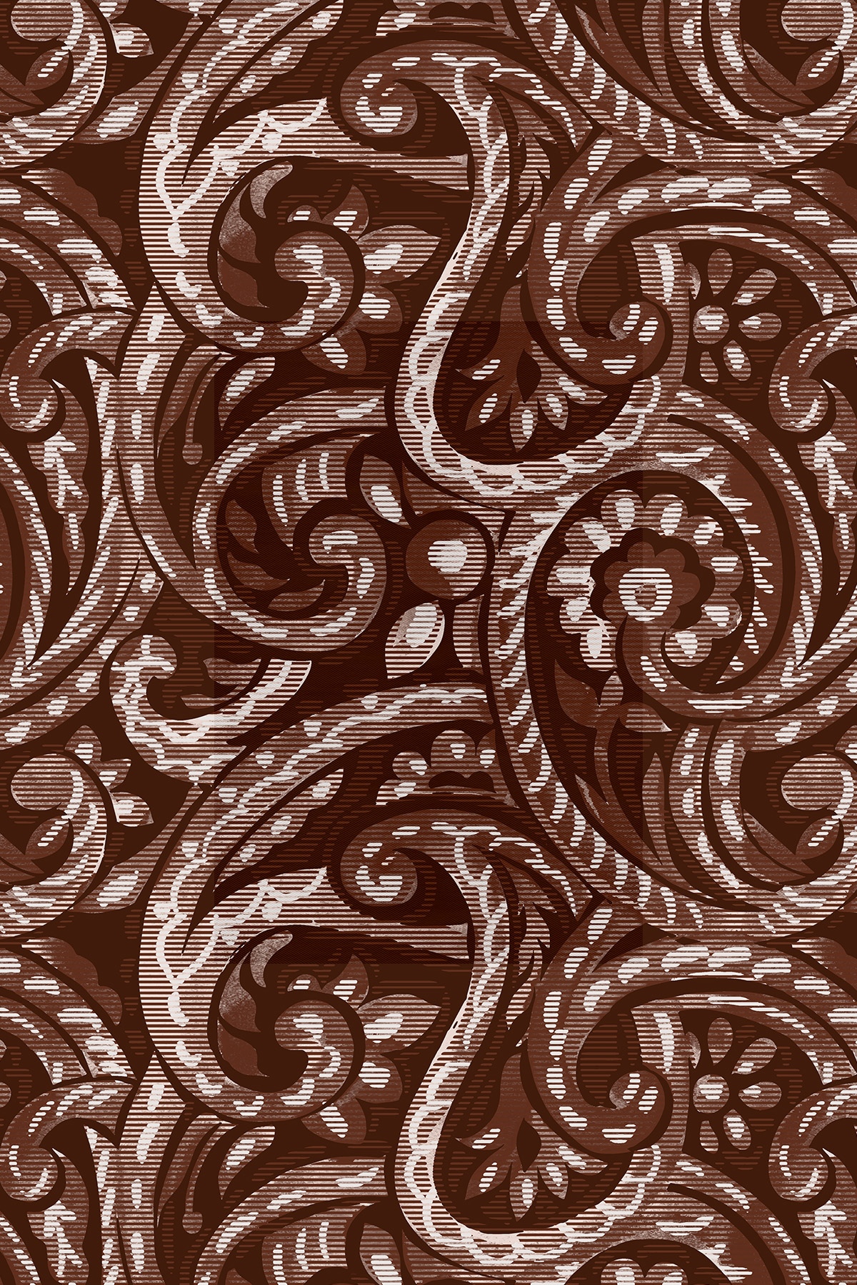 Paisley Dalgası Desenli Krep İpek Şal görseli 2