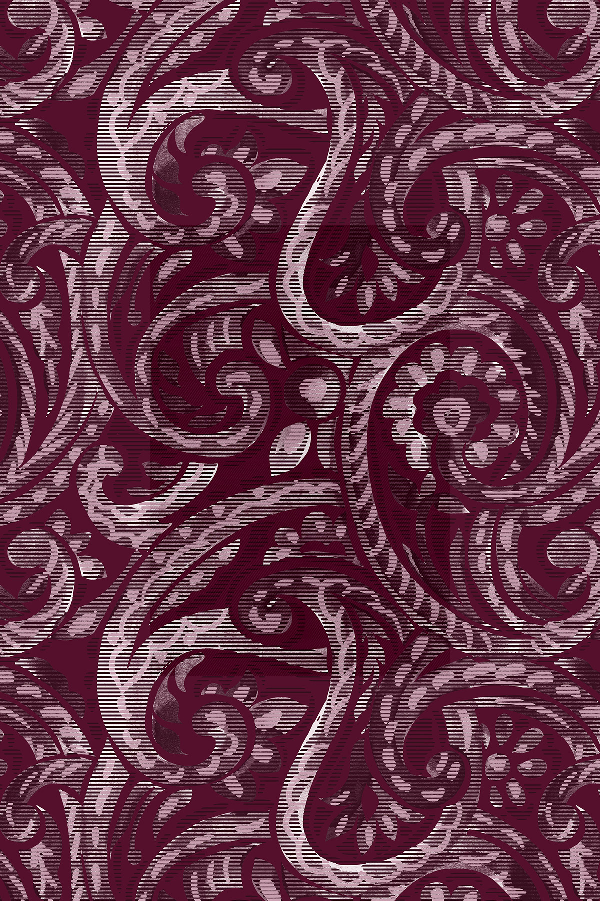 Paisley Dalgası Desenli Krep İpek Şal görseli 2