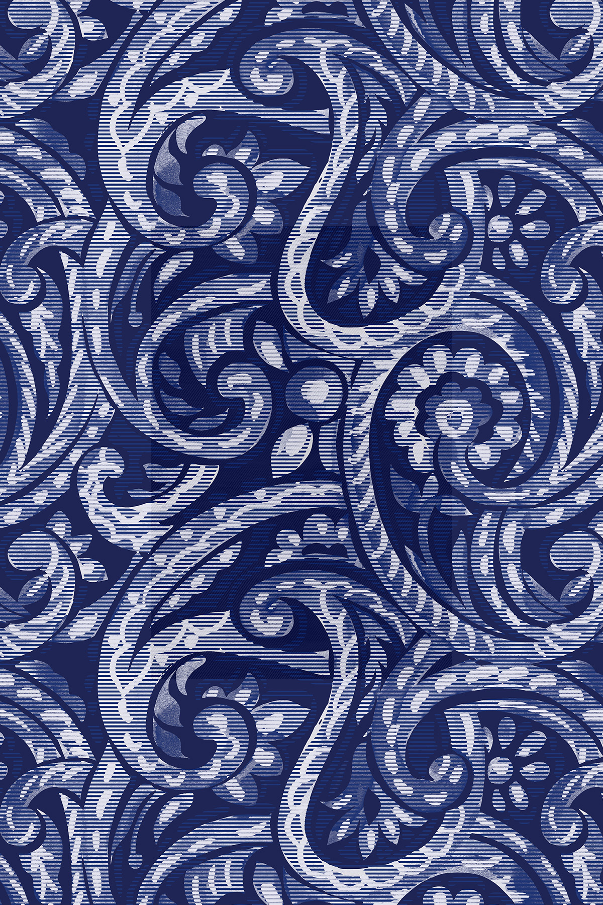 Paisley Dalgası Desenli Krep İpek Şal görseli 2