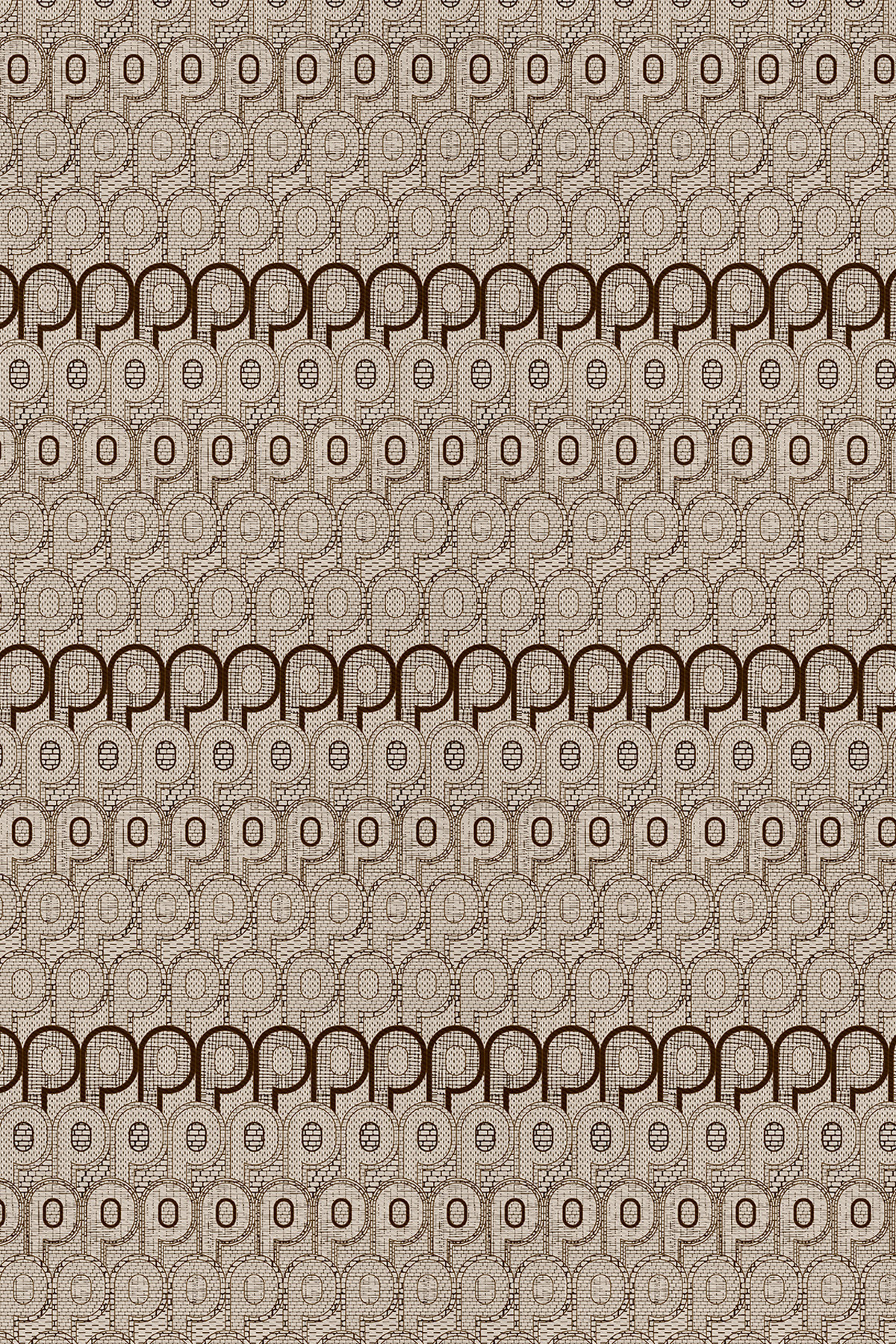 Monogram Desenli Krep İpek Şal görseli 2