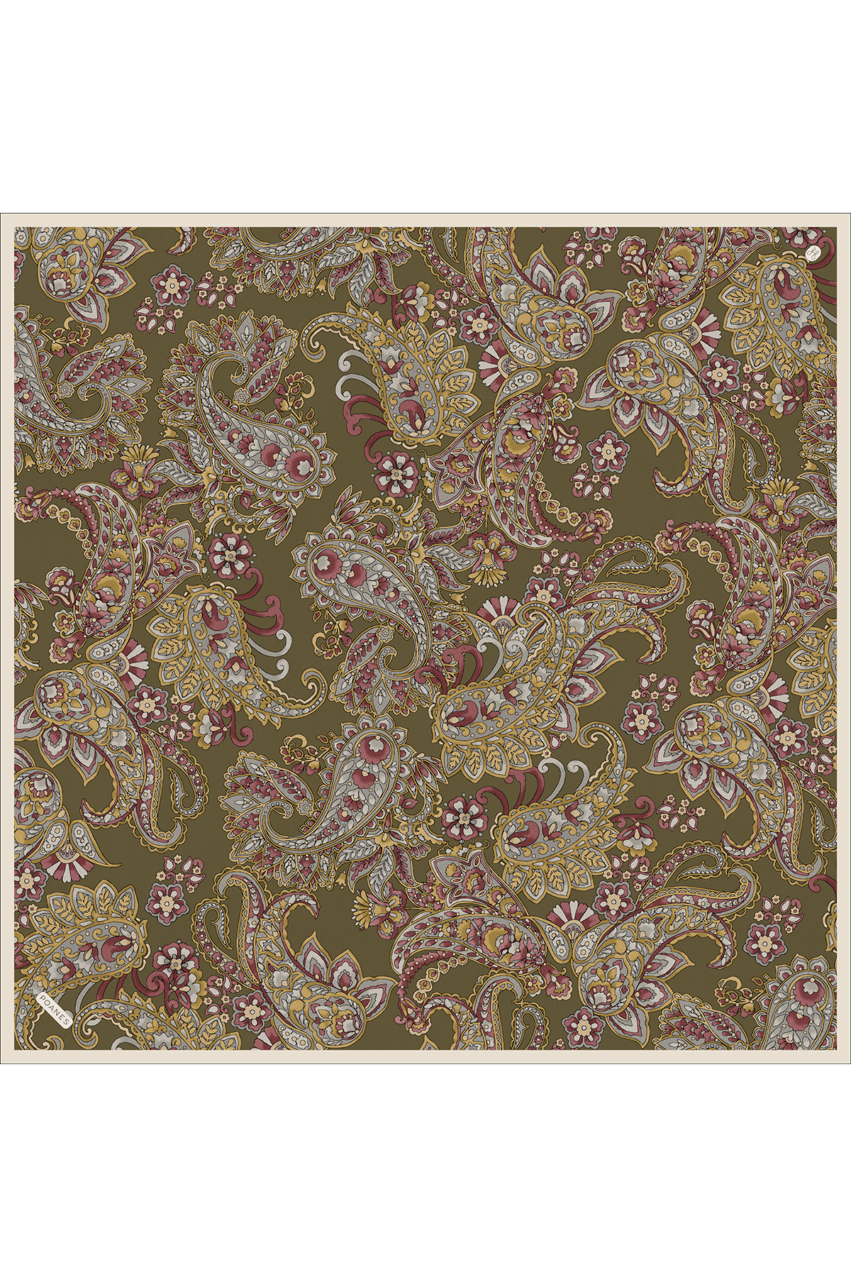 Paisley Desenli Twill İpek Eşarp