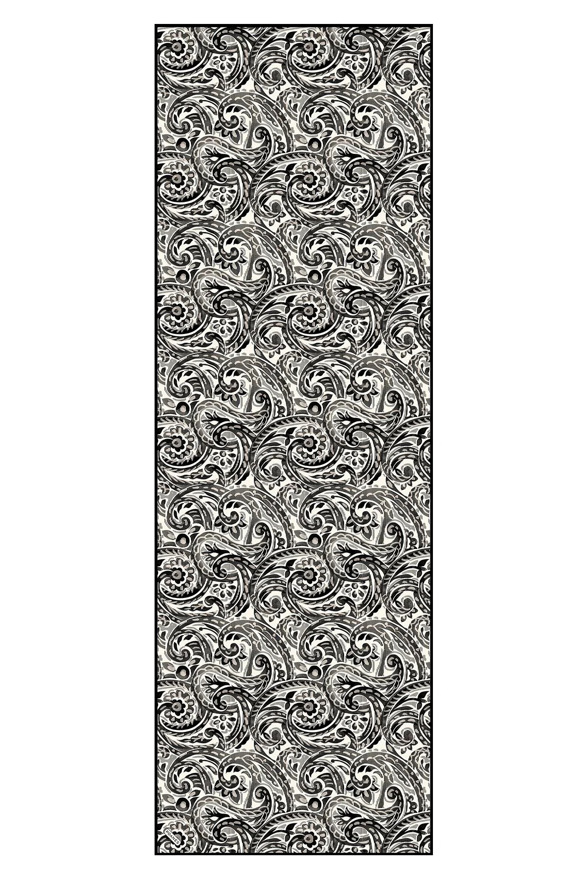 Paisley Dalgası Desenli Krep İpek Şal