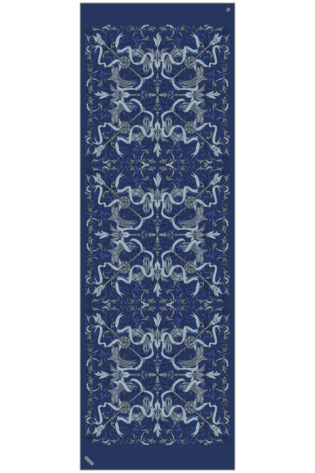 Barok Kurdele Desenli Krep İpek Şal