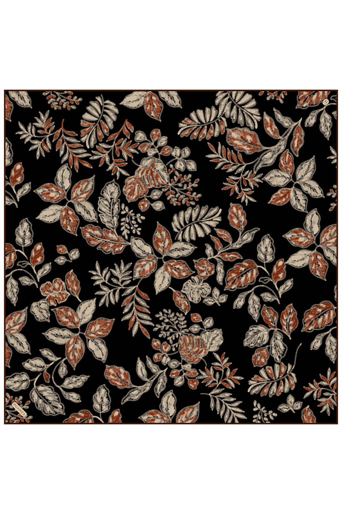 Poanes Hazan Desenli Twill İpek Eşarp görseli 1