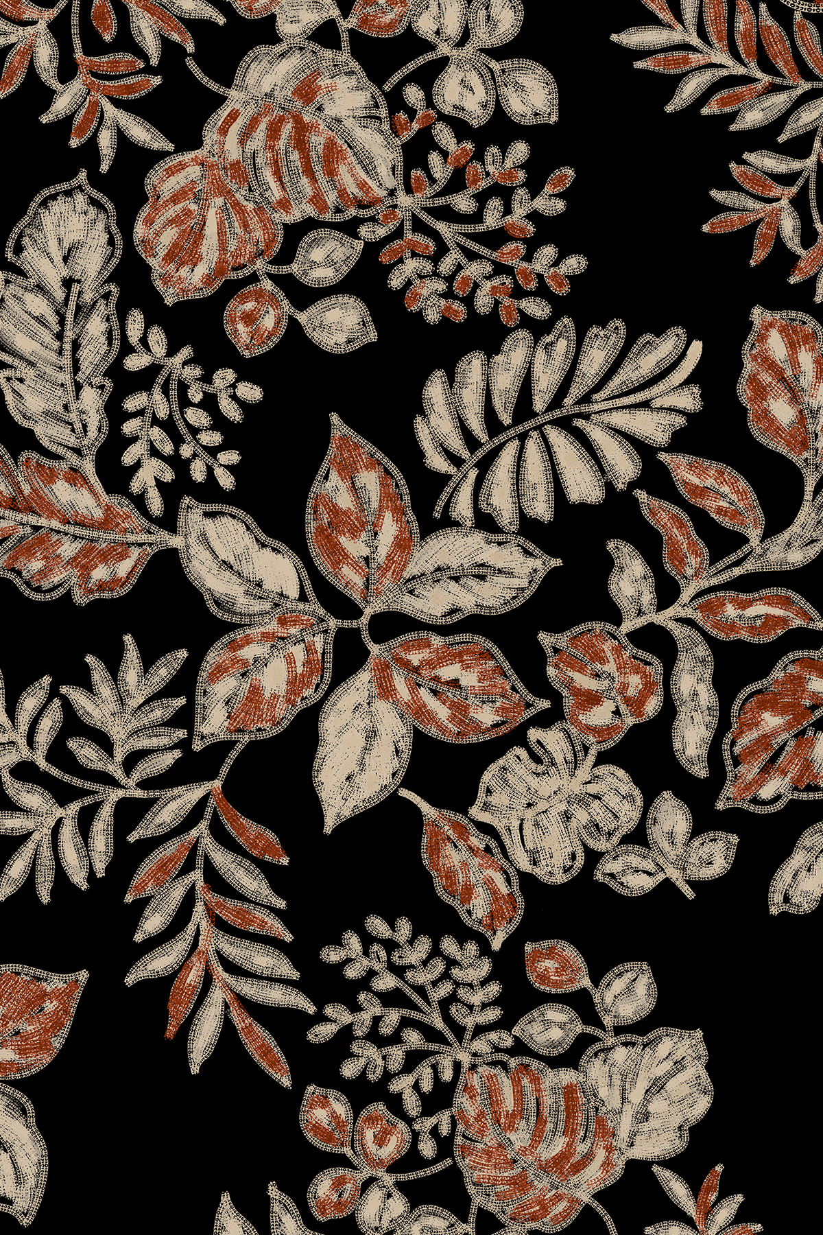 Poanes Hazan Desenli Twill İpek Eşarp görseli 2