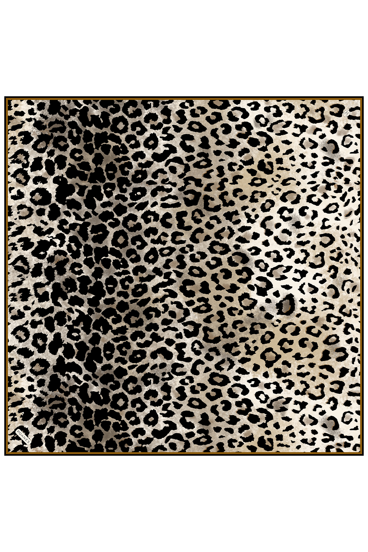 Poanes Leopar Doku Desenli Twill İpek Eşarp görseli 1